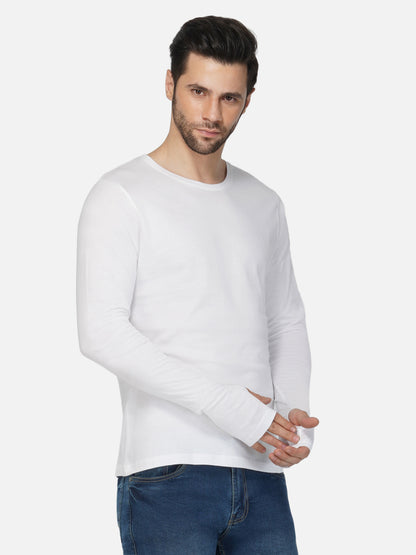 Appulse Men's Round Neck Long Sleeve Thumb Hole T-Shirt | Men | Premium Cotton | Activewear | Athleisure