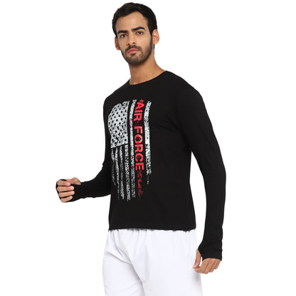 Appulse Men's Printed Long Sleeve Thumb Hole Round Neck T-Shirt | Men | Premium Cotton | Activewear | Athleisure