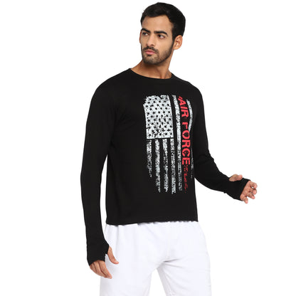 Appulse Men's Printed Long Sleeve Thumb Hole Round Neck T-Shirt | Men | Premium Cotton | Activewear | Athleisure