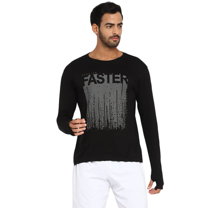 Appulse Men's Printed Long Sleeve Thumb Hole Round Neck T-Shirt | Men | Premium Cotton | Activewear | Athleisure