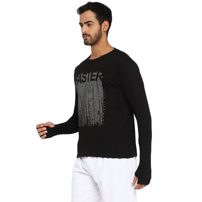 Appulse Men's Printed Long Sleeve Thumb Hole Round Neck T-Shirt | Men | Premium Cotton | Activewear | Athleisure