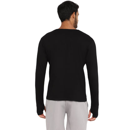 Appulse Men's Printed Long Sleeve Thumb Hole Round Neck T-Shirt | Men | Premium Cotton | Activewear | Athleisure