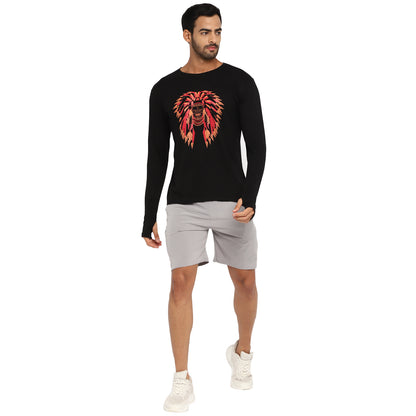 Appulse Men's Printed Long Sleeve Thumb Hole Round Neck T-Shirt | Men | Premium Cotton | Activewear | Athleisure