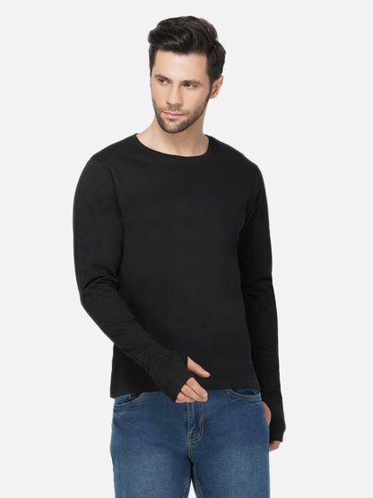 Appulse Men's Round Neck Long Sleeve Thumb Hole T-Shirt | Men | Premium Cotton | Activewear | Athleisure