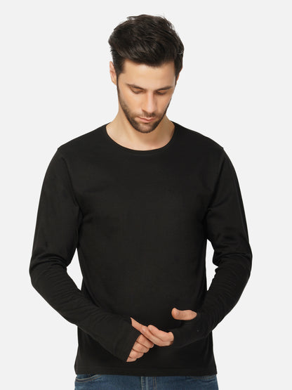 Appulse Men's Round Neck Long Sleeve Thumb Hole T-Shirt | Men | Premium Cotton | Activewear | Athleisure