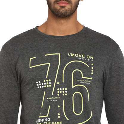 Appulse Men's Printed Long Sleeve Thumb Hole Round Neck T-Shirt | Men | Premium Cotton | Activewear | Athleisure