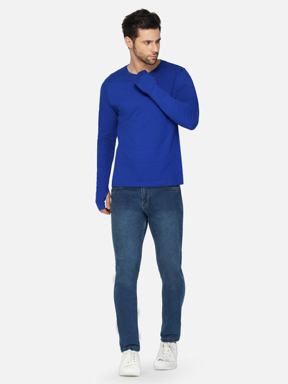 Appulse Men's Round Neck Long Sleeve Thumb Hole T-Shirt | Men | Premium Cotton | Activewear | Athleisure