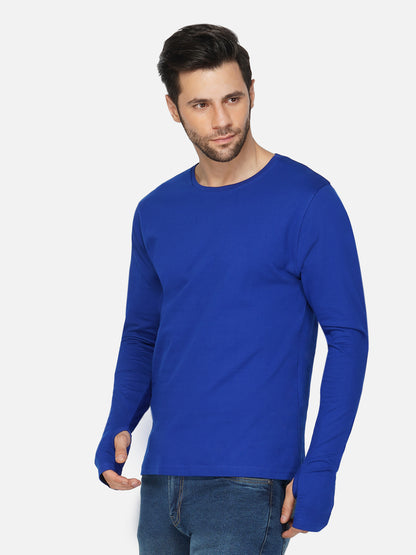 Appulse Men's Round Neck Long Sleeve Thumb Hole T-Shirt | Men | Premium Cotton | Activewear | Athleisure