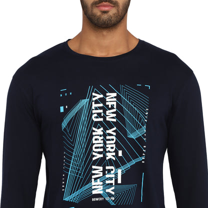 Appulse Men's Printed Long Sleeve Thumb Hole Round Neck T-Shirt | Men | Premium Cotton | Activewear | Athleisure