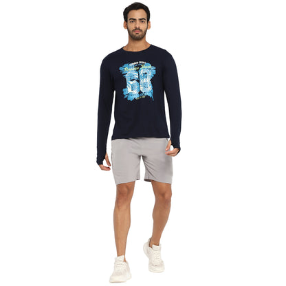 Appulse Men's Printed Long Sleeve Thumb Hole Round Neck T-Shirt | Men | Premium Cotton | Activewear | Athleisure
