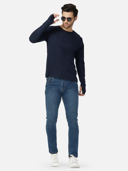Appulse Men's Round Neck Long Sleeve Thumb Hole T-Shirt | Men | Premium Cotton | Activewear | Athleisure