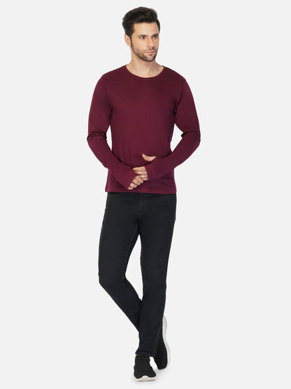 Appulse Men's Round Neck Long Sleeve Thumb Hole T-Shirt | Men | Premium Cotton | Activewear | Athleisure