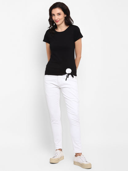 Appulse Women's Round Neck T-Shirt with Bottom Knot | Women | Premium Cotton | Activewear | Athleisure