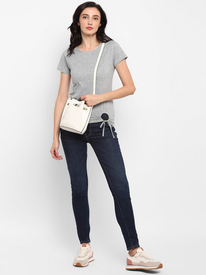 Appulse Women's Round Neck T-Shirt with Bottom Knot | Women | Premium Cotton | Activewear | Athleisure