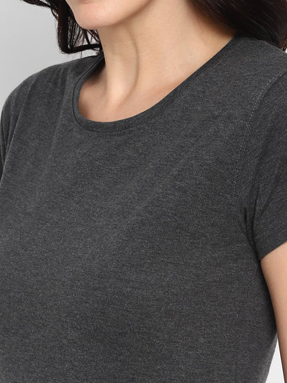 Appulse Women's Round Neck T-Shirt with Bottom Knot | Women | Premium Cotton | Activewear | Athleisure