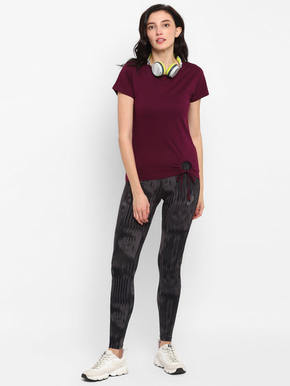 Appulse Women's Round Neck T-Shirt with Bottom Knot | Women | Premium Cotton | Activewear | Athleisure