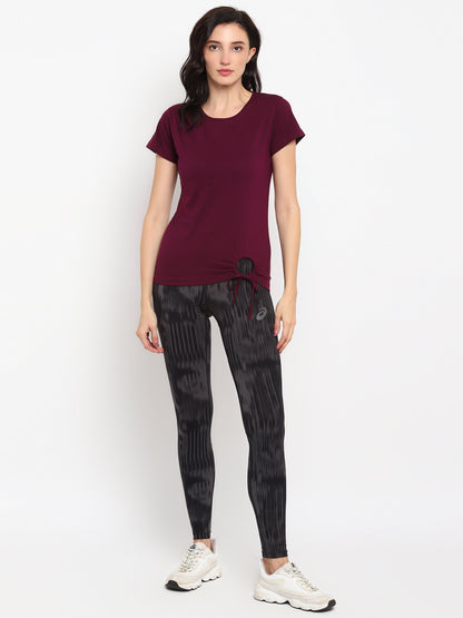 Appulse Women's Round Neck T-Shirt with Bottom Knot | Women | Premium Cotton | Activewear | Athleisure