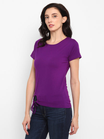 Appulse Women's Round Neck T-Shirt with Bottom Knot | Women | Premium Cotton | Activewear | Athleisure