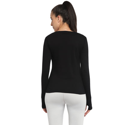 Appulse Women's Printed Long Sleeve Thumb Hole Round Neck T-Shirt | Women | Premium Cotton | Activewear | Athleisure