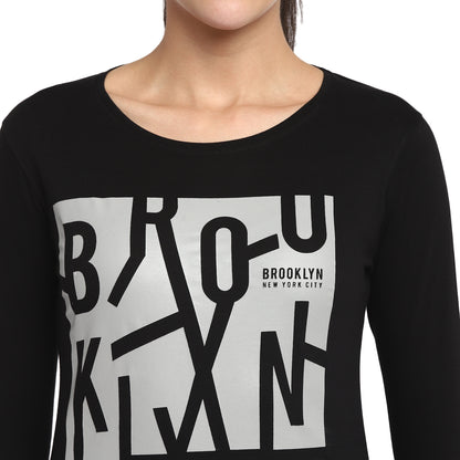 Appulse Women's Printed Long Sleeve Thumb Hole Round Neck T-Shirt | Women | Premium Cotton | Activewear | Athleisure