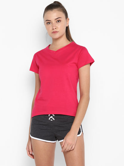 Appulse Women's Short Sleeve V Neck T-Shirt | Women | Premium Cotton | Activewear | Athleisure