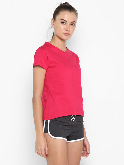 Appulse Women's Short Sleeve V Neck T-Shirt | Women | Premium Cotton | Activewear | Athleisure