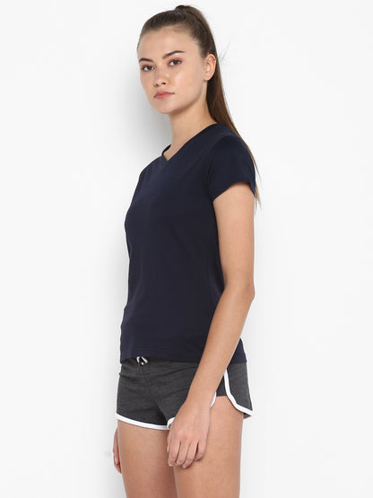 Appulse Women's Short Sleeve V Neck T-Shirt | Women | Premium Cotton | Activewear | Athleisure