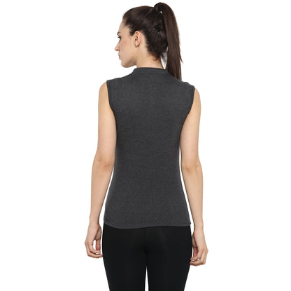 Appulse Women's Sleeveless Mandarin Collar T-Shirt | Women | Premium Cotton | Activewear | Athleisure