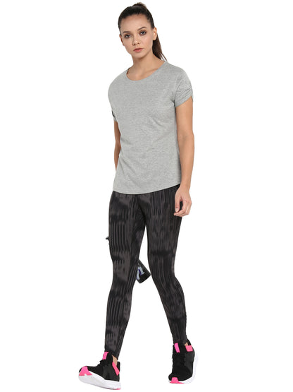 Appulse Women's Gathering sleeve Round Neck T-Shirt | Women | Premium Cotton | Activewear | Athleisure