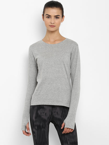 Appulse Women's Round Neck Long Sleeve Thumopen T-Shirt | Women | Premium Cotton | Activewear | Athleisure