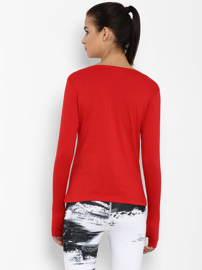Appulse Women's Round Neck Long Sleeve Thumopen T-Shirt | Women | Premium Cotton | Activewear | Athleisure
