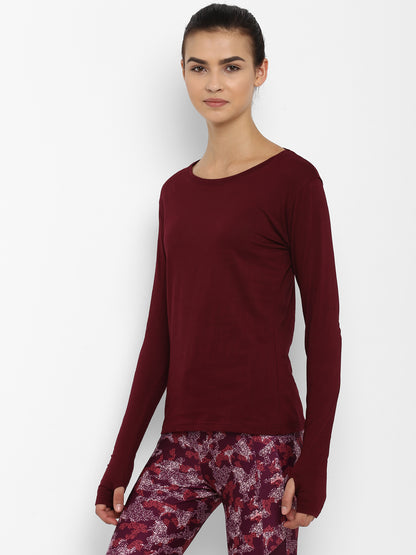 Appulse Women's Round Neck Long Sleeve Thumopen T-Shirt | Women | Premium Cotton | Activewear | Athleisure