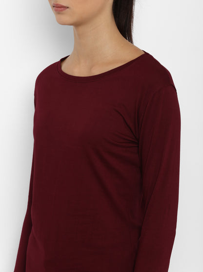 Appulse Women's Round Neck Long Sleeve Thumopen T-Shirt | Women | Premium Cotton | Activewear | Athleisure