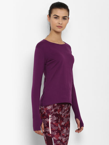 Appulse Women's Round Neck Long Sleeve Thumopen T-Shirt | Women | Premium Cotton | Activewear | Athleisure