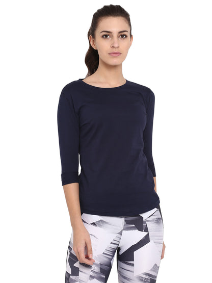 Appulse Women's 3/4th sleeve Round Neck T-Shirt | Women | Premium Cotton | Activewear | Athleisure