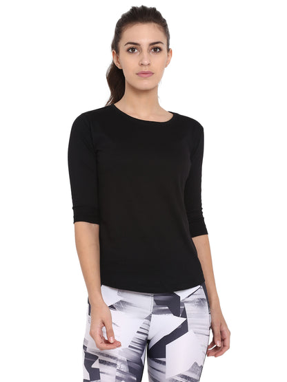 Appulse Women's 3/4th sleeve Round Neck T-Shirt | Women | Premium Cotton | Activewear | Athleisure