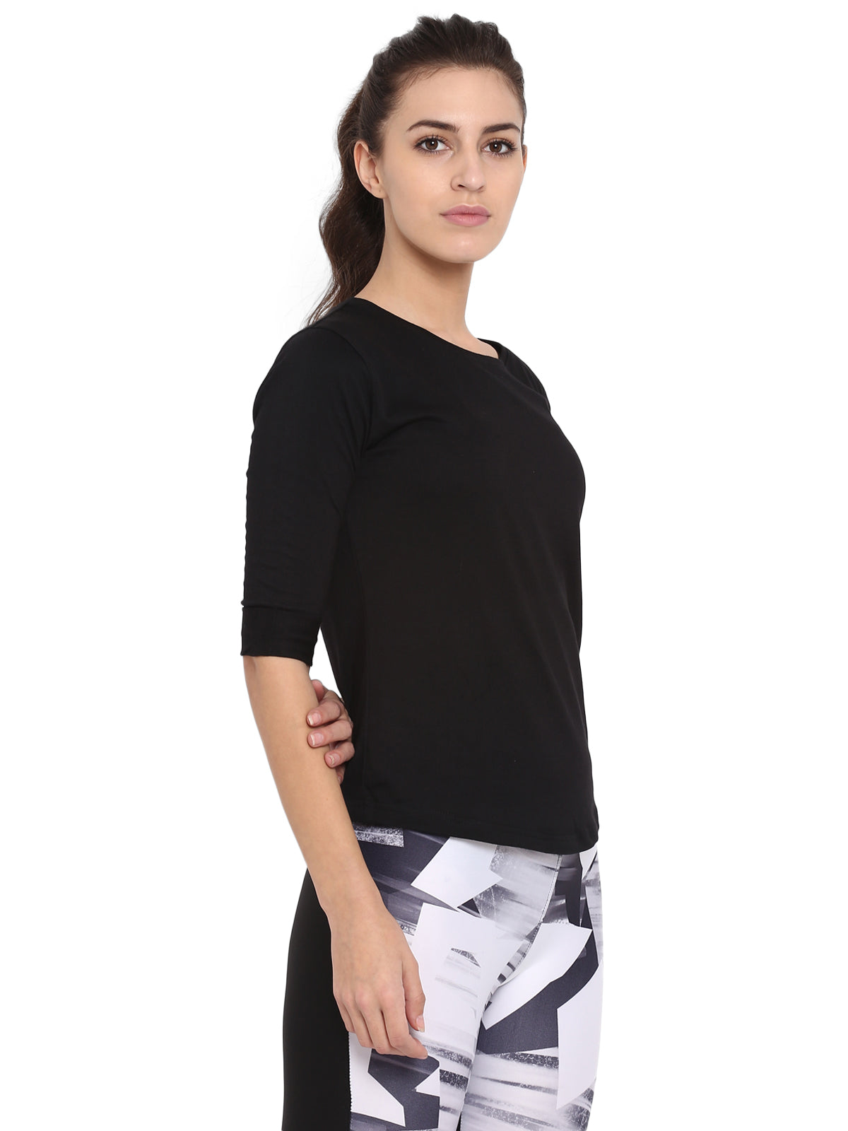 Ap'pulse Women's 3/4th sleeve Round Neck Tshirt